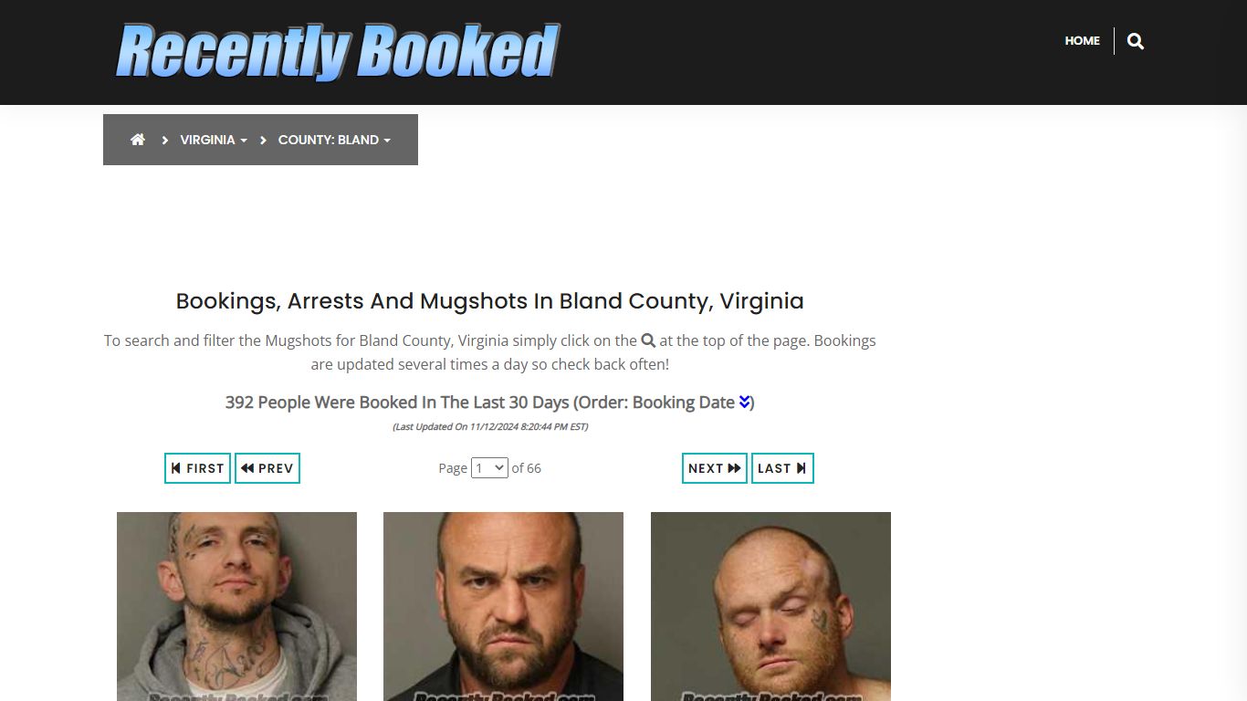 Bookings, Arrests and Mugshots in Bland County, Virginia - Recently Booked