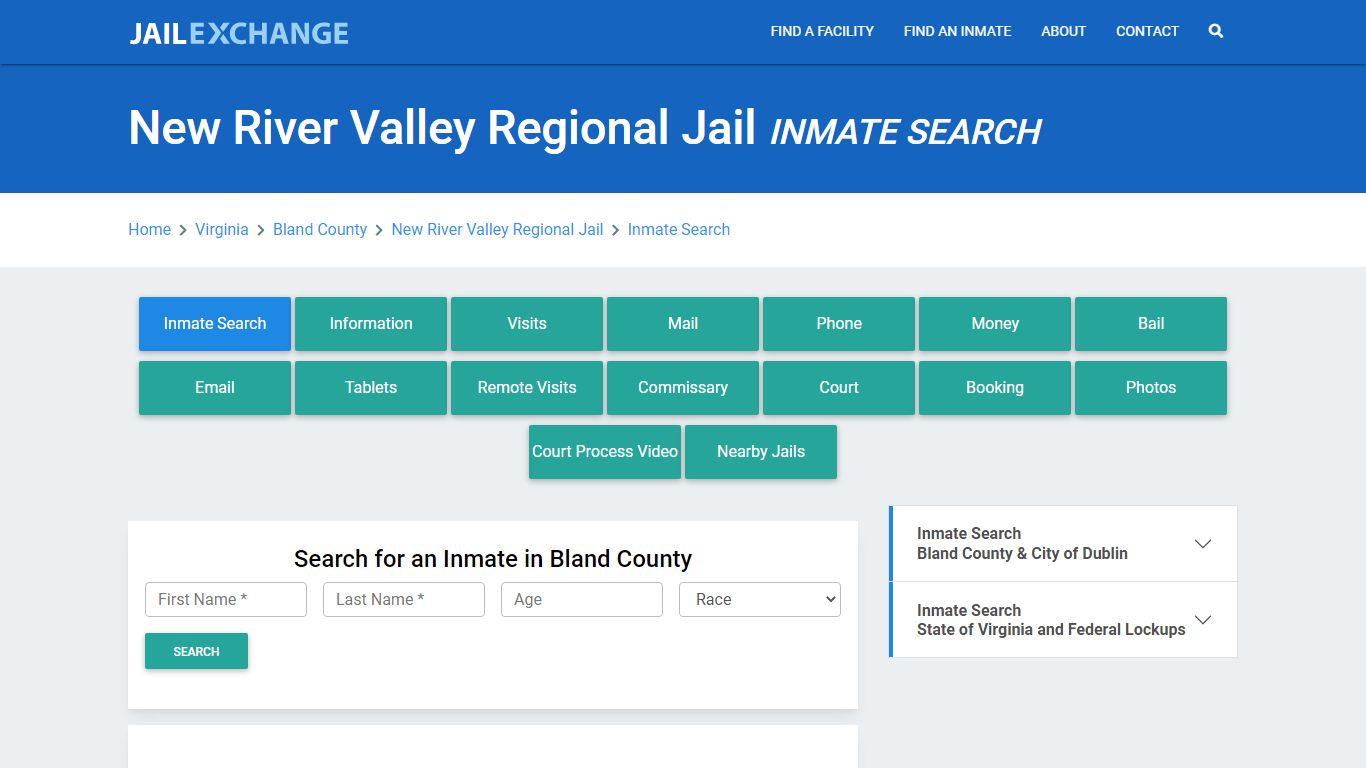 New River Valley Regional Jail, VA Inmate Search: Roster & Mugshots