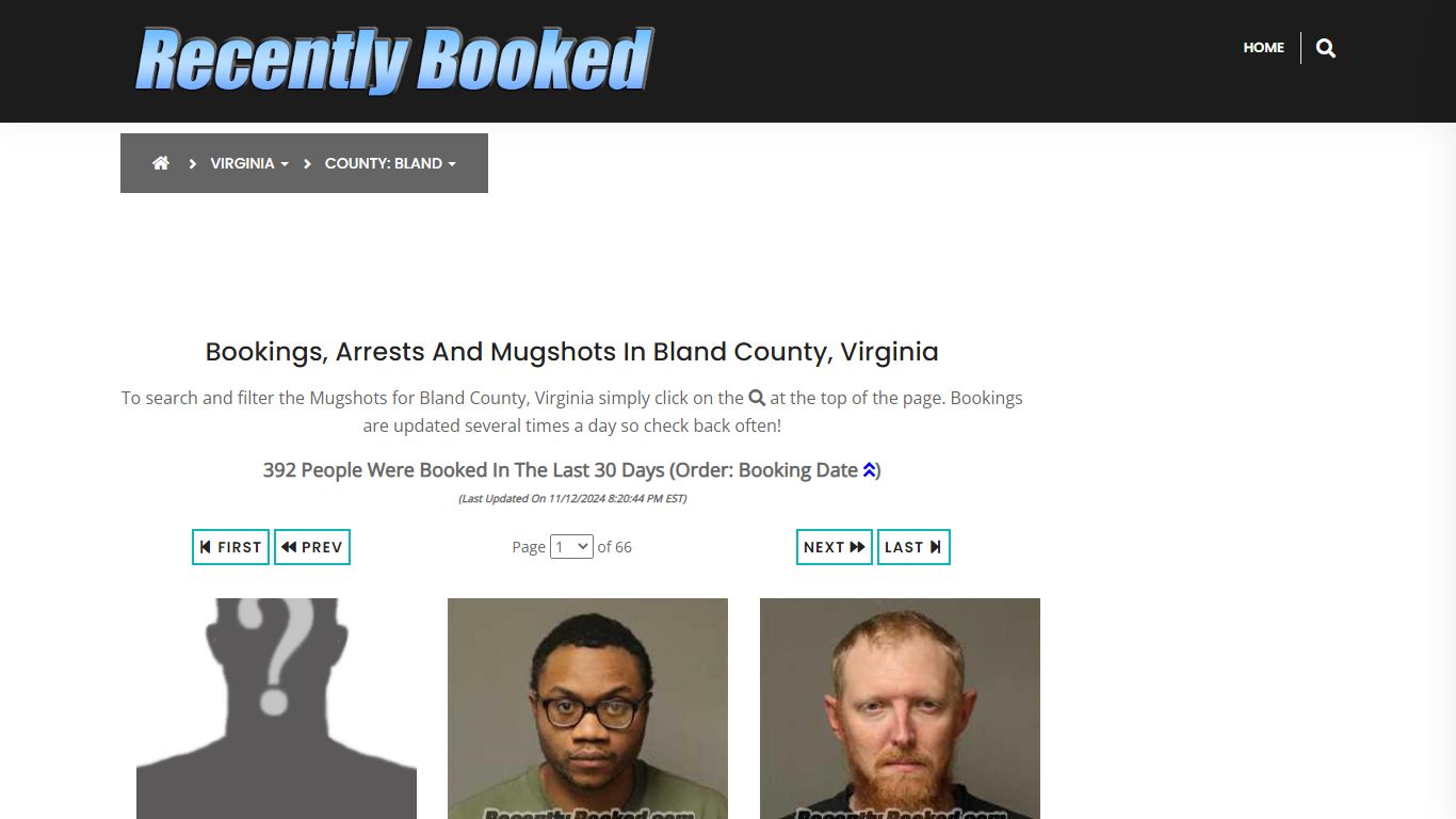 Bookings, Arrests and Mugshots in Bland County, Virginia - Recently Booked