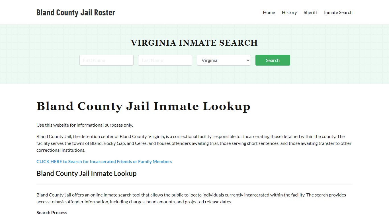 Bland County Jail Roster Lookup, VA, Inmate Search