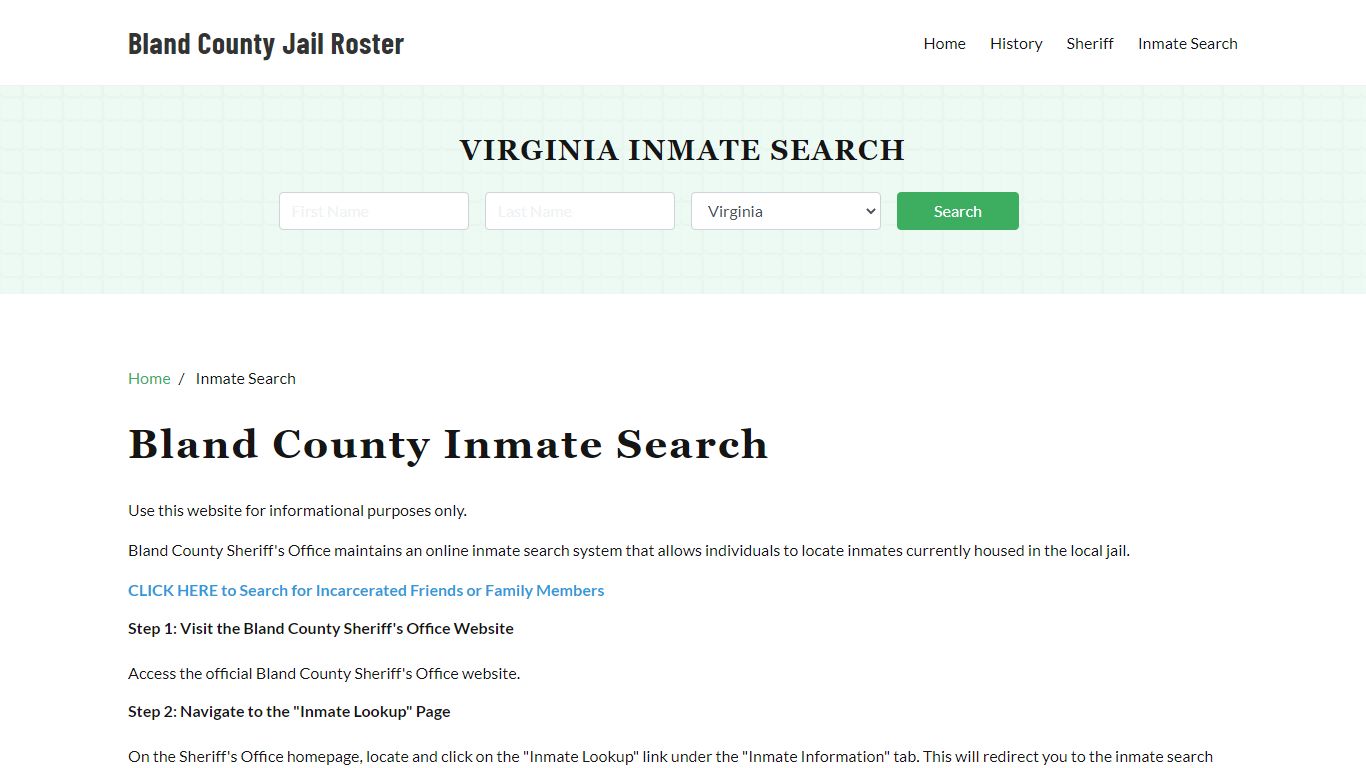 Bland County, VA Detainee Lookup